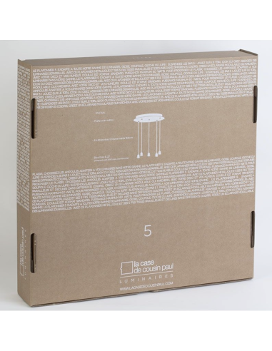 PLAFONNIER 5 ACIER  - LA CASE DE COUSIN PAUL