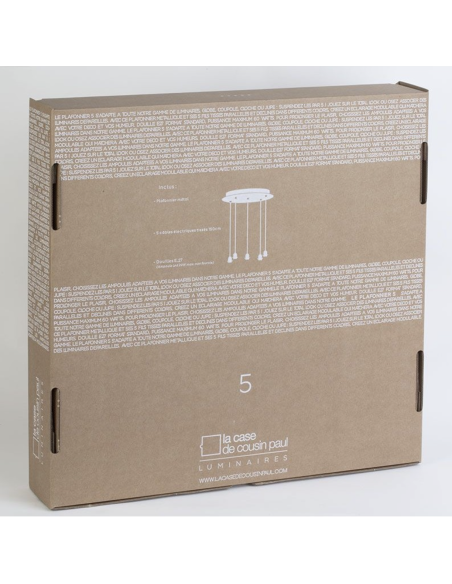 PLAFONNIER 5 ACIER  - LA CASE DE COUSIN PAUL