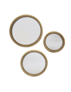 MIROIR ROND PERLES METAL - EMDE 2