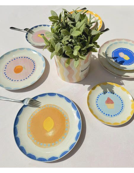 LOT DE 4 ASSIETTES FRUITS FIESTA - AND NOOK