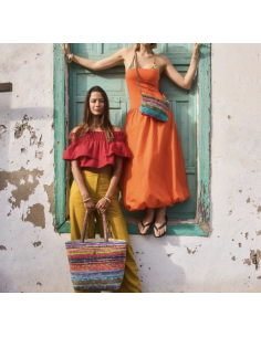 CABAS EN SARI RECYCLÉ - LE VOYAGE EN PANIER