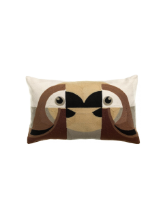COUSSIN BRODÉ LORO NATUREL 30X50 CM - VIVARAISE 2