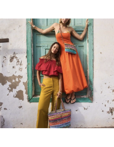 CABAS EN SARI RECYCLÉ - LE VOYAGE EN PANIER