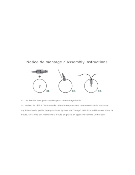 BOULE TISSEE POUR GUIRLANDE - VERT DE GRIS - LA CASE DE COUSIN PAUL 