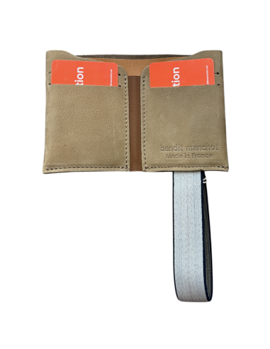 PORTE CARTES CUIR ELASTIQUE HOMME - BANDIT MANCHOT
