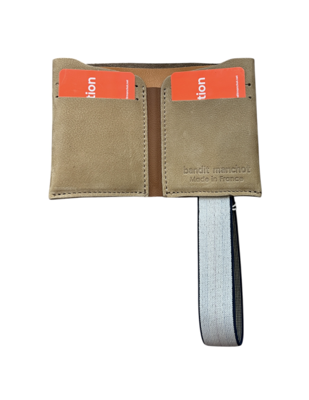 PORTE CARTES CUIR ELASTIQUE HOMME - BANDIT MANCHOT