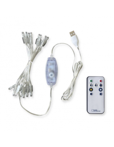CABLE GUIRLANDE 24 LED AVEC TELECOMMANDE