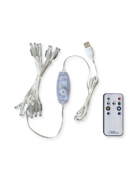CABLE GUIRLANDE 24 LED AVEC TELECOMMANDE