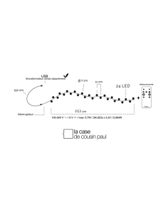 CABLE GUIRLANDE 24 LED AVEC TELECOMMANDE 2