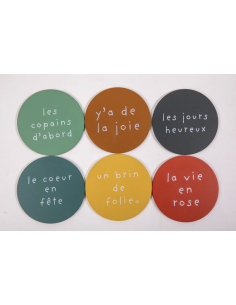 LOT DE 6 DESSOUS DE VERRES RONDS - SOPHIE JANIERE 2
