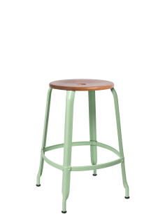 TABOURET NICOLLE BOIS METAL H60