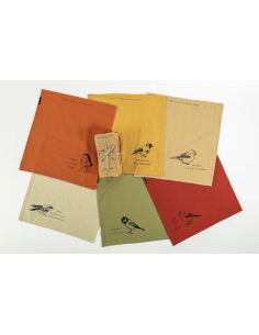 LOT DE 6 SERVIETTES DE TABLE BRODÉES OISEAUX - SOPHIE JANIERE