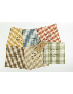 LOT DE 6 SERVIETTES DE TABLE VICHY LA CERISE SUR LE GATEAU - SOPHIE JANIERE