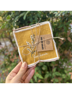 LOT DE 6 DESSOUS DE VERRES EN COTON - SOPHIE JANIERE 2