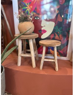 PETIT TABOURET EN TECK  - WMG