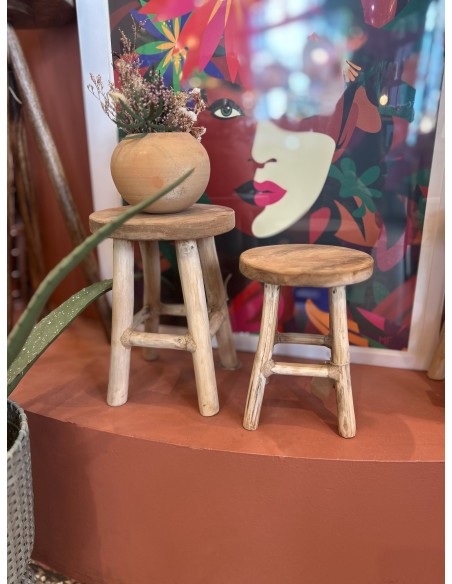 PETIT TABOURET EN TECK  - WMG