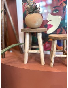 PETIT TABOURET EN TECK  - WMG 2