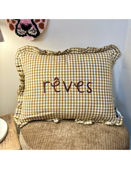 GRAND COUSSIN RECTANGULAIRE VICHY À FROUFROU - SOPHIE JANIERE