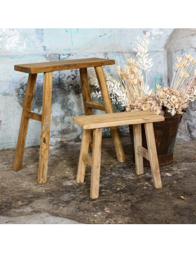 TABOURET EN BOIS RECYCLE JAVA - RAW MATERIALS