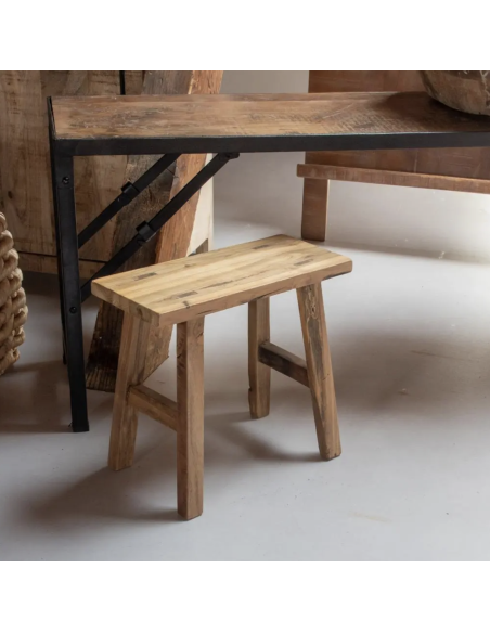 TABOURET EN BOIS RECYCLE JAVA - RAW MATERIALS