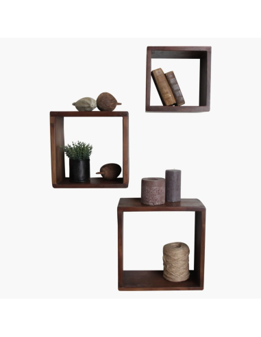ETAGERE CUBE EN BOIS RECYCLE - RAW MATERIALS