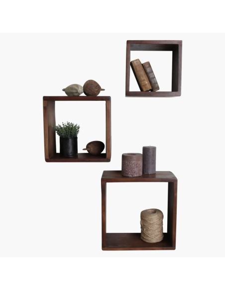 ETAGERE CUBE EN BOIS RECYCLE - RAW MATERIALS