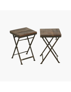 TABOURET BISTRO EN BOIS RECYCLE - RAW MATERIALS 