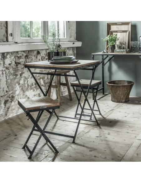 TABOURET BISTRO EN BOIS RECYCLE - RAW MATERIALS 