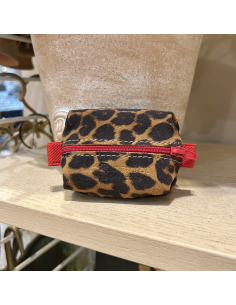 PORTE MONNAIE GRAIN DE CAFE EN CUIR LEOPARD - BANDIT MANCHOT 