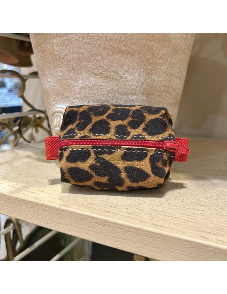 PORTE MONNAIE GRAIN DE CAFE EN CUIR LEOPARD - BANDIT MANCHOT 