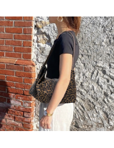 SAC BAGUETTE EN CUIR LEOPARD - BANDIT MANCHOT