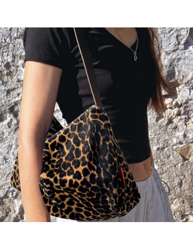 SAC BAGUETTE EN CUIR LEOPARD - BANDIT MANCHOT