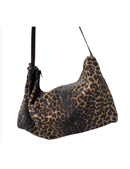 SAC BAGUETTE EN CUIR LEOPARD - BANDIT MANCHOT