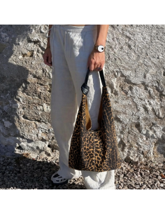 SAC BOHO EN CUIR LEOPARD - BANDIT MANCHOT