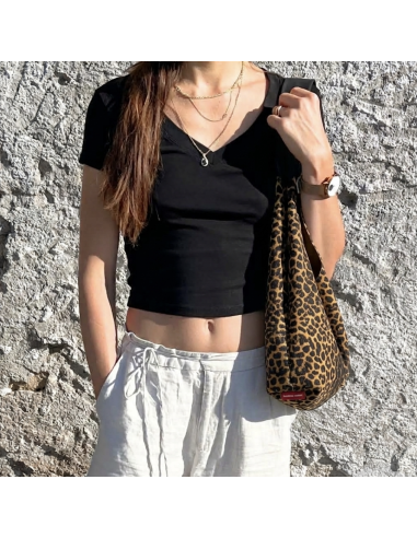 SAC BOHO EN CUIR LEOPARD - BANDIT MANCHOT