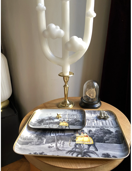 PLATEAU EN MÉTAL ÉMAILLÉ GRAND MODÈLE - PARADISIO IMAGINARIUM