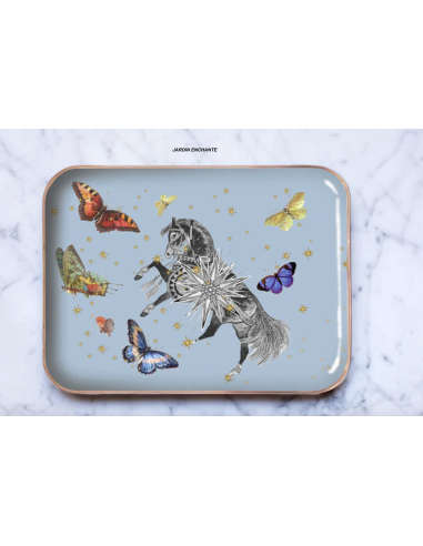 PLATEAU EN MÉTAL ÉMAILLÉ GRAND MODÈLE - PARADISIO IMAGINARIUM