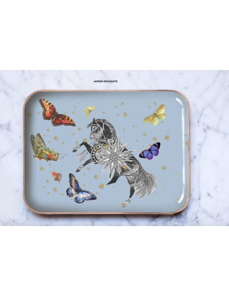 PLATEAU EN MÉTAL ÉMAILLÉ GRAND MODÈLE - PARADISIO IMAGINARIUM