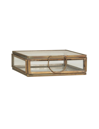 BOITE CARREE EN VERRE ET LAITON - IB LAURSEN