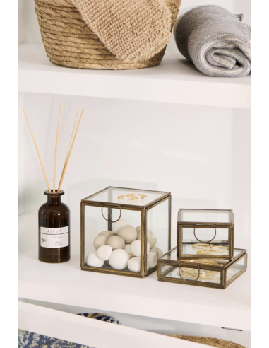 BOITE CARREE EN VERRE ET LAITON - IB LAURSEN