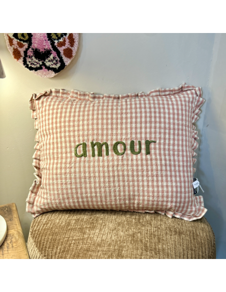 GRAND COUSSIN RECTANGULAIRE VICHY À FROUFROU - SOPHIE JANIERE