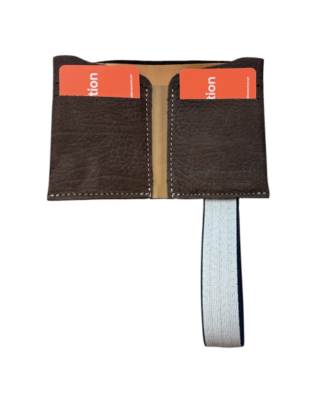 PORTE CARTES CUIR ELASTIQUE HOMME - BANDIT MANCHOT