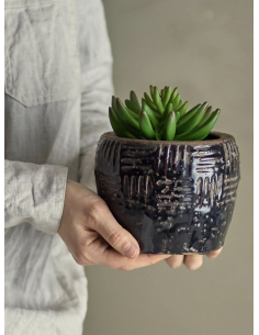 CACHE POT MUAN NOIR   - BLOOMINGVILLE