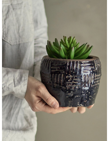 CACHE POT MUAN NOIR   - BLOOMINGVILLE