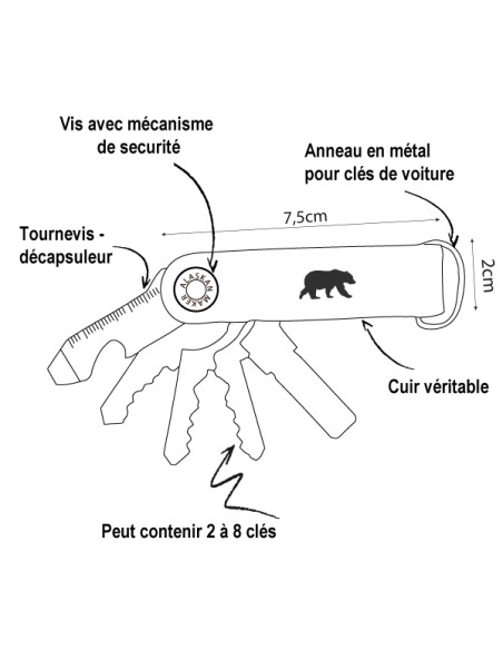 PORTE CLES CUIR LOOP - ALASKAN MAKER 