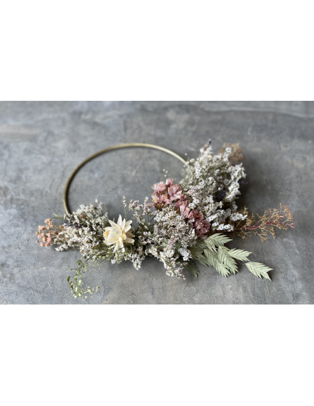COURONNE METAL ET FLEURS SECHEES - NAMAN PROJECT