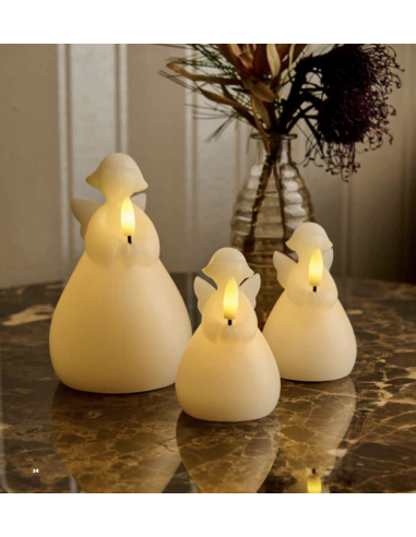 SET 2 BOUGIES LED ANGES LUCIA EN CIRE - SIRIUS