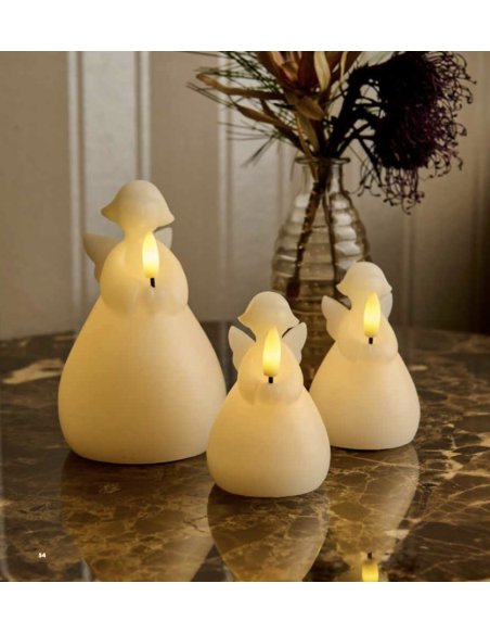 SET 2 BOUGIES LED ANGES LUCIA EN CIRE - SIRIUS