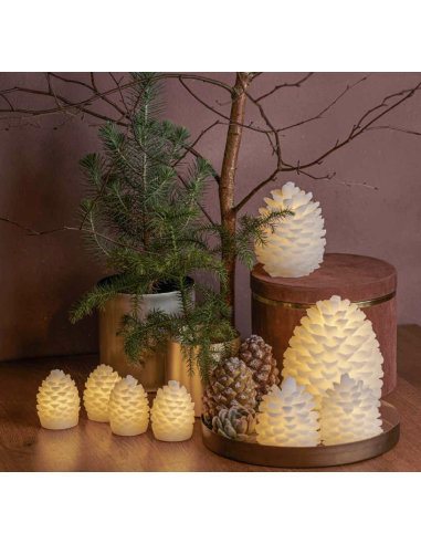 SET 4 POMMES DE PIN LUMINEUSES EN CIRE - SIRIUS