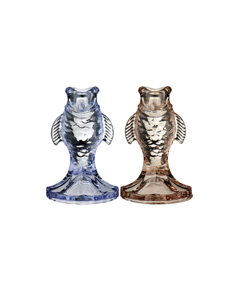 BOUGEOIR EN VERRE FORME POISSON - IB LAURSEN 